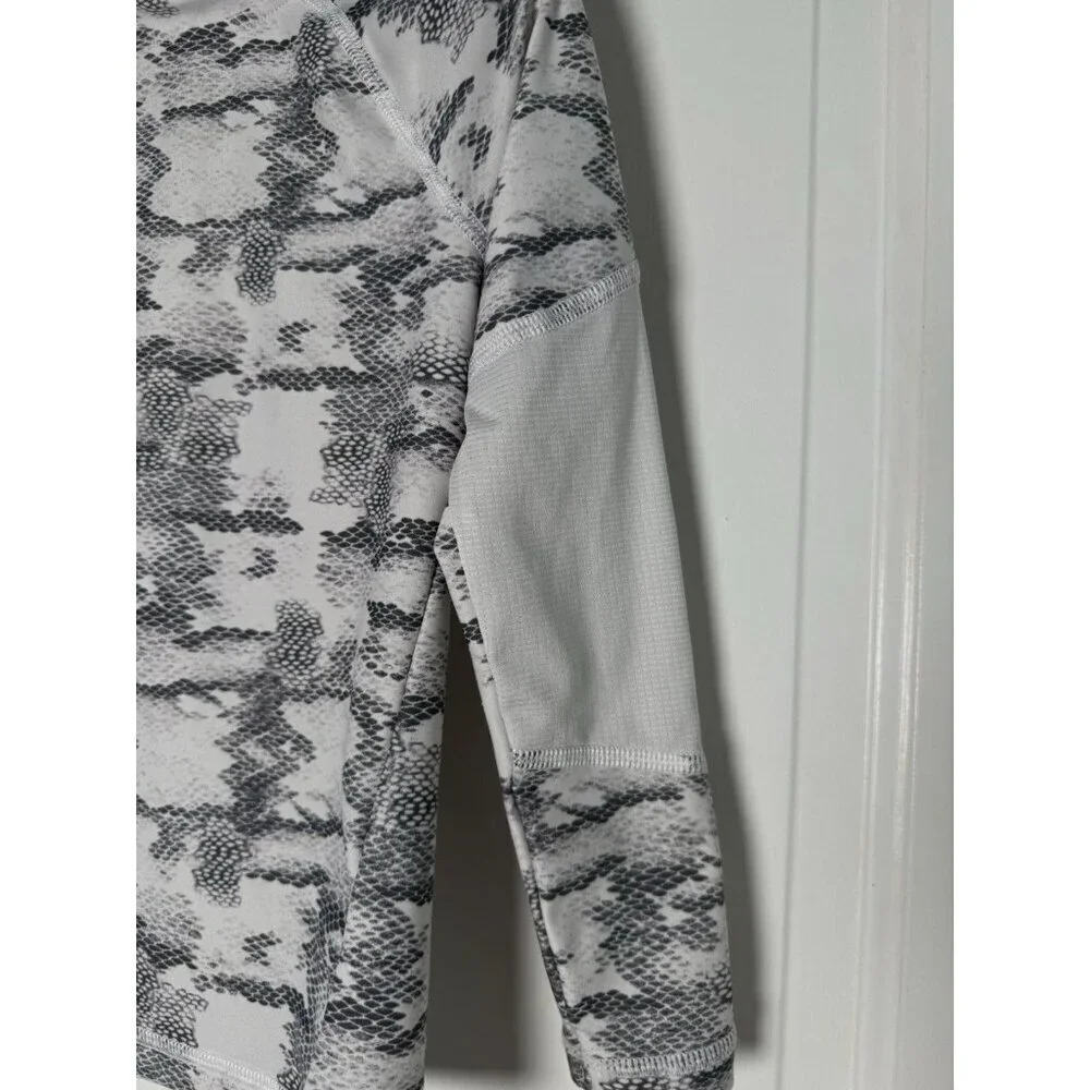 DSG Boys Gray & White Snake Skin Compression LS Shirt Size 2XS (4-5)